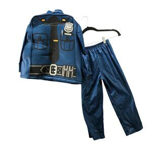 Disguise Lego Police Man Costume Kids S 4T 5-6  2 Piece Set Pants Top Halloween
